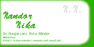 nandor nika business card