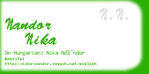 nandor nika business card